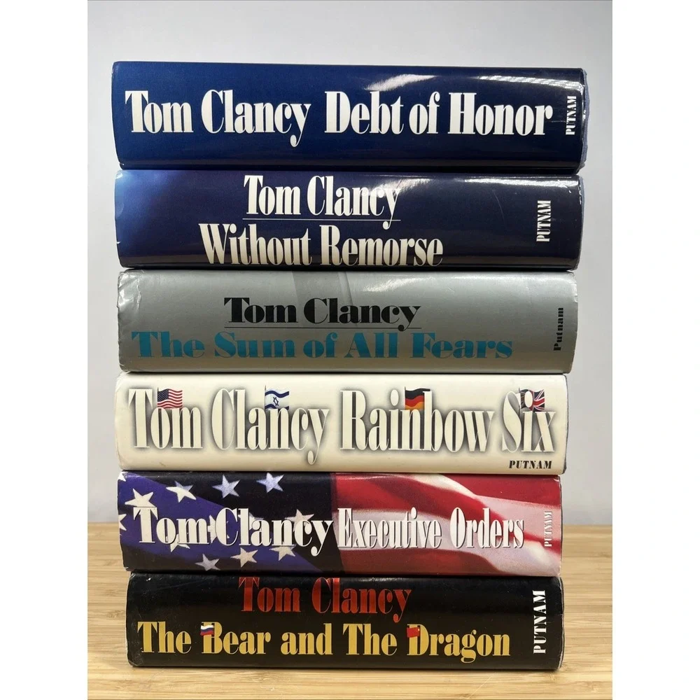 Tom Clancy 6 Book Hardcover Lot Jack Ryan Rainbow Six Executive Orders Putnam